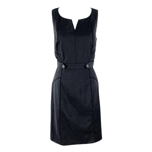 White House Black Market Dresses & Skirts - WHBM black notch neck attached belt sheath dress 12
